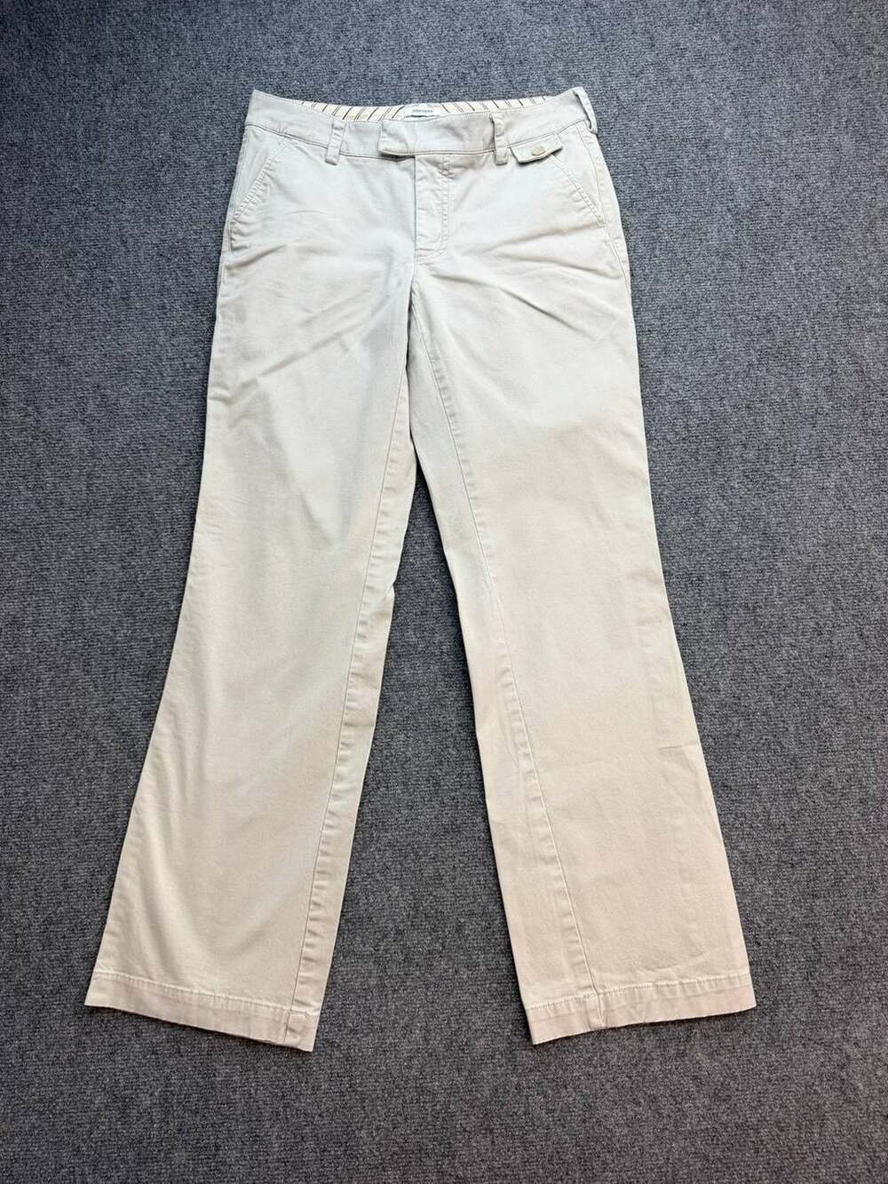 Dockers Favorite Fit Womens 6 Beige Stretch Chino Pants Flat Front Khaki Trouser